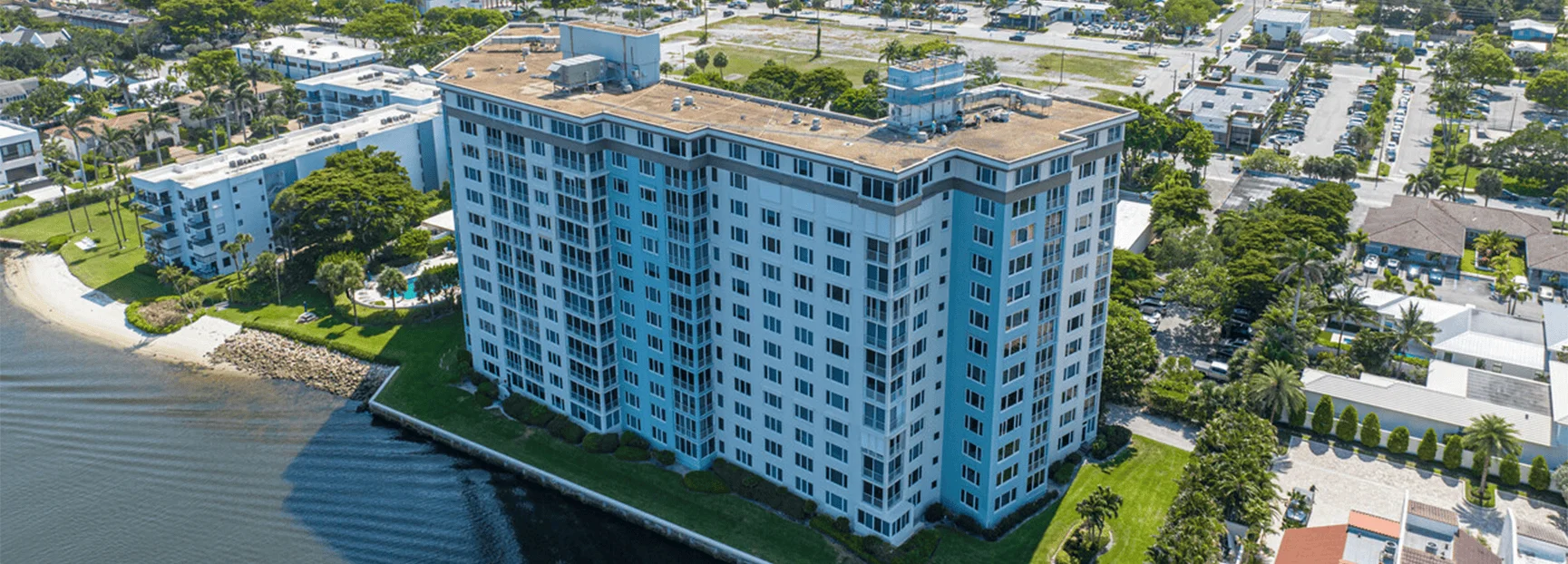 Arial view of The Barrton condominiums in Delray Beach